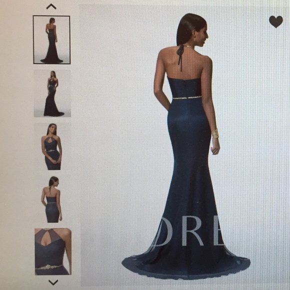 Key-hole Halter Beading Long Mermaid Dress with a Tulle overlay - Picture 2 of 4